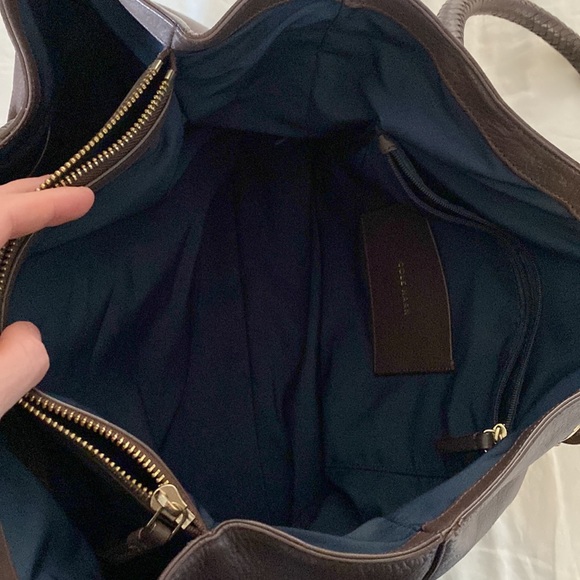 Cole Haan Brown Leather Braided Handle Bag - Picture 6 of 9